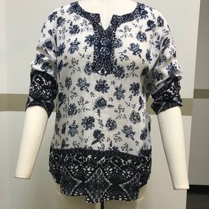Marie Claire blue and white tunic
